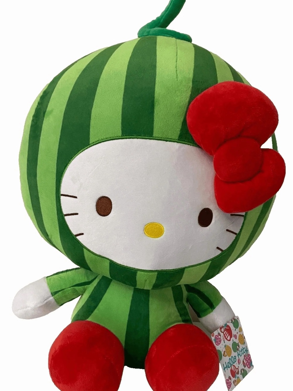 Hello Kitty Green Watermelon Plush Toy - Red Bow- size is Extra large